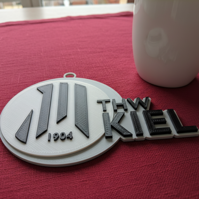 HBL THW Kiel keychain badge color printable and renderable Modelo de Impressão 3D .c4d .max .obj .3ds .fbx .stl .blend 