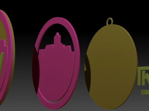 HBL ThSV Eisenach keychain badge color printable and renderable 3D Print Model