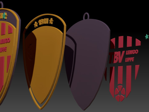 HBL TBV Lemgo keychain badge color printable and renderable Model Cetak 3D