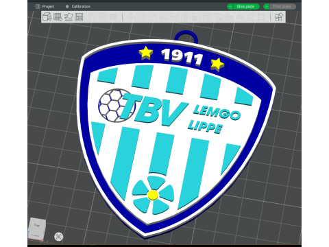 HBL TBV Lemgo keychain badge color printable and renderable Model Cetak 3D