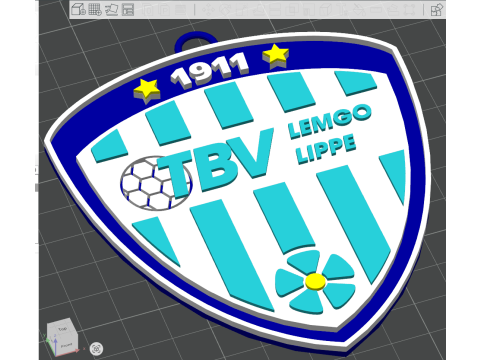 HBL TBV Lemgo keychain badge color printable and renderable Model Cetak 3D