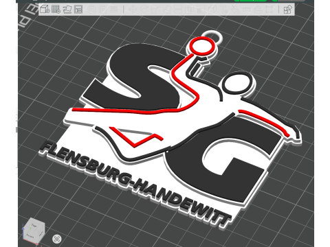 HBL SG Flensburg-Hand keychain badge color printable and renderable 3D Принт Модель