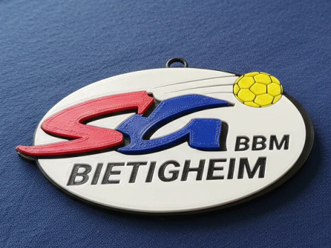 HBL SG BBM Bietighe Schl&uuml;sselanh&auml;nger-Abzeichen in Farbe zum Ausdrucken und Rendern 3D Druckmodell