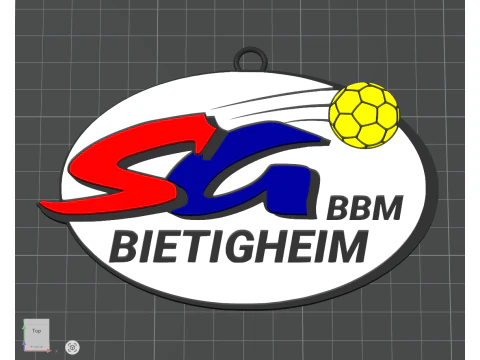 HBL SG BBM Bietighe keychain badge color printable and renderable 3D Print Model