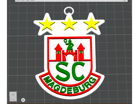 HBL SC Magdeburg keychain badge color printable and renderable 3D Принт Модель