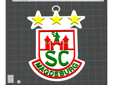 HBL SC Magdeburg keychain badge color printable and renderable 3D Print Model