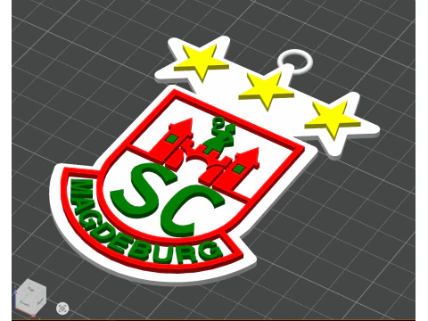HBL SC Magdeburg keychain badge color printable and renderable 3D Print Model