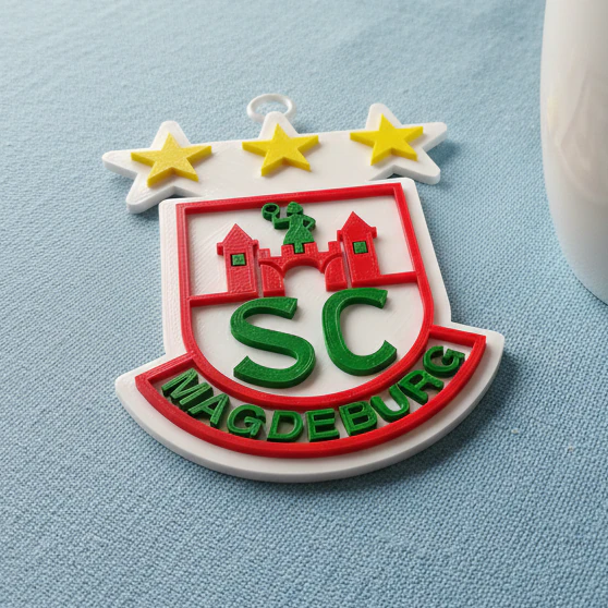 HBL SC Magdeburg keychain badge color printable and renderable 3D Print Model .c4d .max .obj .3ds .fbx .stl .blend 