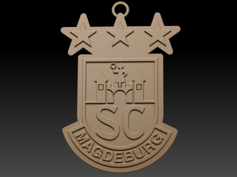 HBL SC Magdeburg keychain badge color printable and renderable 3D Принт Модель