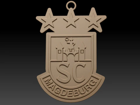 HBL SC Magdeburg keychain badge color printable and renderable 3D Print Model