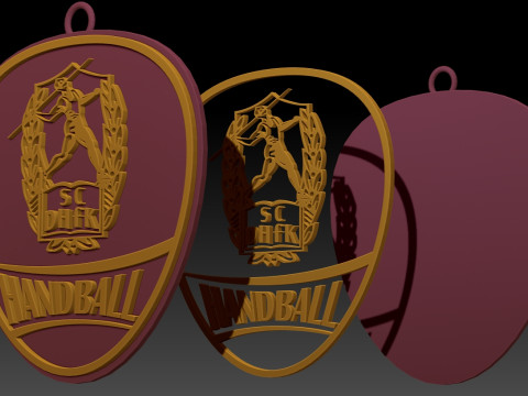 HBL SC DHfK Leipzig keychain badge color printable and renderable 3D Print Model