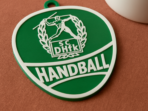 HBL SC DHfK Leipzig keychain badge color printable and renderable 3D Print Model
