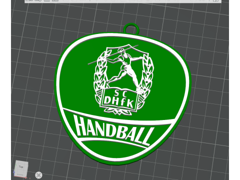 HBL SC DHfK Leipzig keychain badge color printable and renderable 3D Print Model
