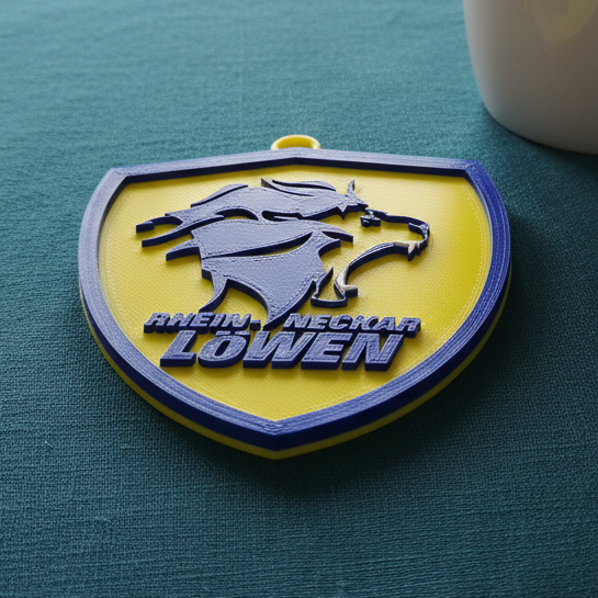HBL Rhein-Neckar Lw keychain badge color printable and renderable Modelo de Impressão 3D .c4d .max .obj .3ds .fbx .stl .blend 