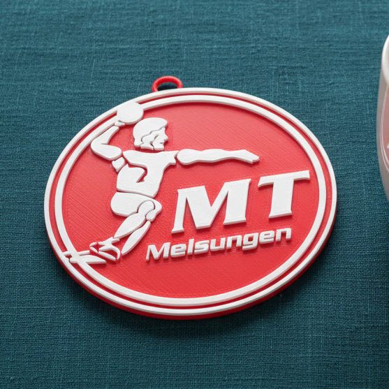 HBL MT Melsungen keychain badge color printable and renderable 3D Print Model .c4d .max .obj .3ds .fbx .stl .blend 