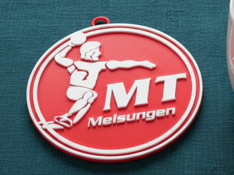 HBL MT Melsungen anahtarlık rozeti renkli yazdırılabilir ve işlenebilir 3D Baskı Modeli