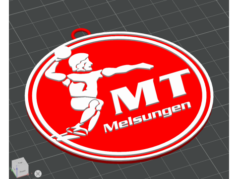 HBL MT Melsungen keychain badge color printable and renderable Modelo de Impressão 3D