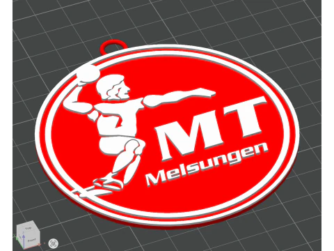 HBL MT Melsungen keychain badge color printable and renderable 3D Print Model