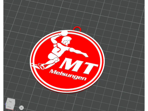 HBL MT Melsungen keychain badge color printable and renderable 3D Print Model