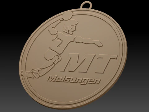 HBL MT Melsungen keychain badge color printable and renderable 3D Print Model