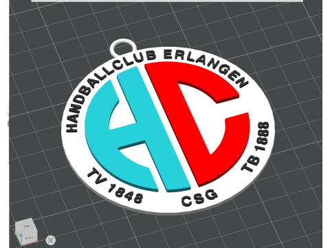 HBL HC Erlangen keychain badge color printable and renderable 3D Принт Модель