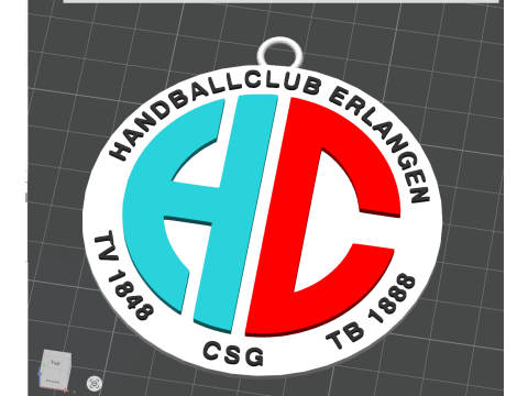 HBL HC Erlangen keychain badge color printable and renderable 3D Принт Модель
