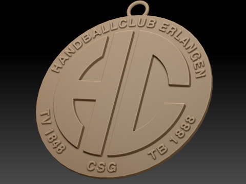 HBL HC Erlangen keychain badge color printable and renderable 3D Принт Модель