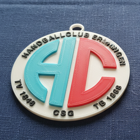 HBL HC Erlangen keychain badge color printable and renderable 3D Принт Модель .c4d .max .obj .3ds .fbx .stl .blend 