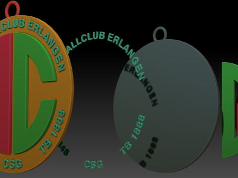 HBL HC Erlangen keychain badge color printable and renderable 3D Принт Модель