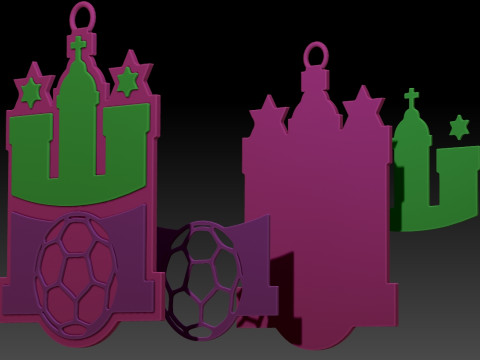 HBL 手球运动联盟汉堡钥匙扣徽章彩色可打印和可渲染 3D 打印模型