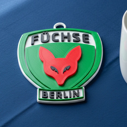 HBL Fchse Berlin keychain badge color printable and renderable 3D Print Model .c4d .max .obj .3ds .fbx .stl .blend 