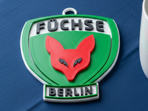 HBL Fchse Berlin keychain badge color printable and renderable Modèles 3D en vedette