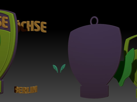 HBL Fchse Berlin keychain badge color printable and renderable Modèles 3D en vedette