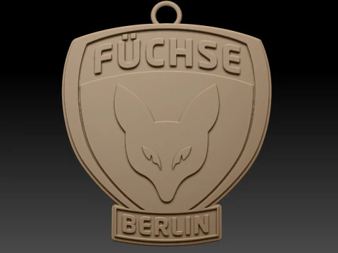 HBL Fchse Berlin keychain badge color printable and renderable 3D Print Model