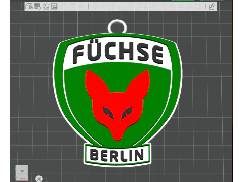 HBL Fchse Berlin keychain badge color printable and renderable 3D Print Model