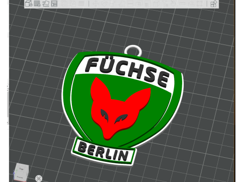 HBL Fchse Berlin keychain badge color printable and renderable Modèles 3D en vedette