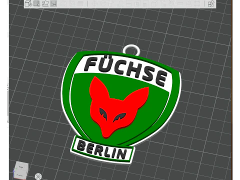 HBL Fchse Berlin keychain badge color printable and renderable 3D Print Model