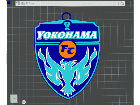 Цвет значка J1 Yokohama FC на брелке для печати и визуализации 3D Принт Модель