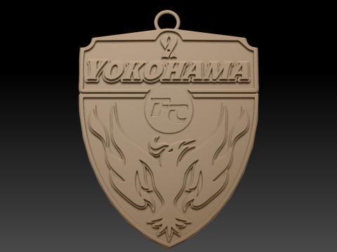 Цвет значка J1 Yokohama FC на брелке для печати и визуализации 3D Принт Модель