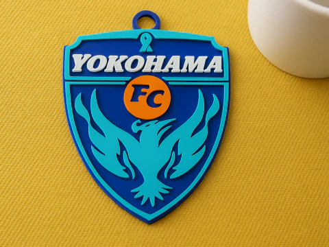 J1 Yokohama FC keychain badge color printable and renderable 3D Print Model