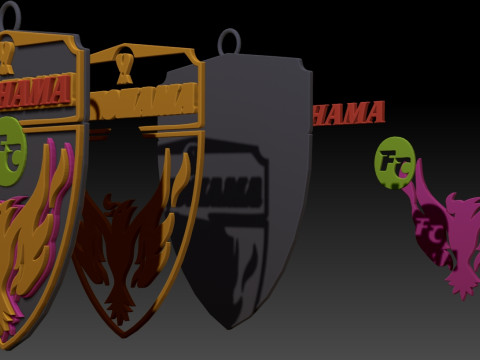 Цвет значка J1 Yokohama FC на брелке для печати и визуализации 3D Принт Модель