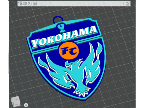 Цвет значка J1 Yokohama FC на брелке для печати и визуализации 3D Принт Модель