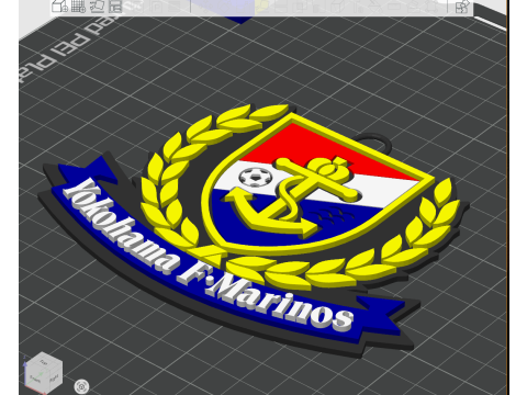 J1 Yokohama F Marinos keychain badge color printable and renderable 3D Принт Модель