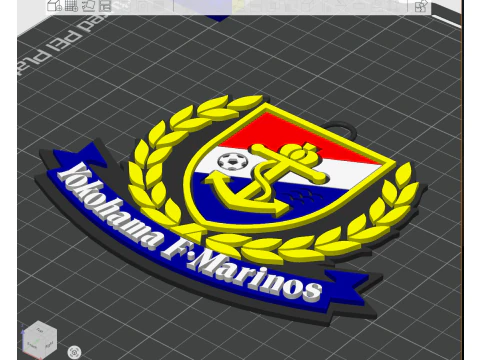 J1 Yokohama F Marinos keychain badge color printable and renderable 3D Print Model
