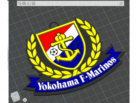 J1 Yokohama F Marinos keychain badge color printable and renderable 3D Принт Модель
