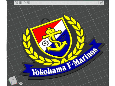 J1 Yokohama F Marinos keychain badge color printable and renderable 3D Print Model