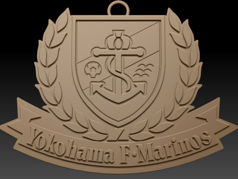 J1 Yokohama F Marinos keychain badge color printable and renderable 3D Принт Модель