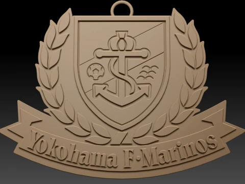J1 Yokohama F Marinos keychain badge color printable and renderable 3D Print Model