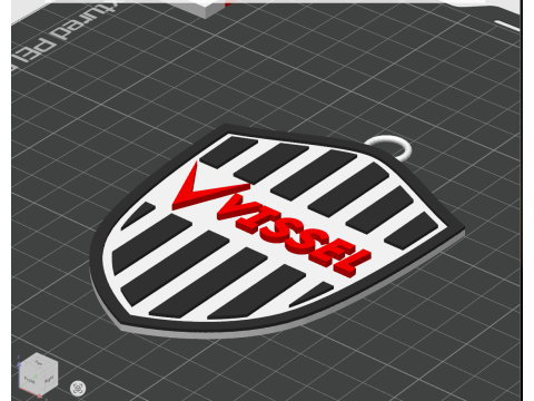 J1 Vissel Kobe keychain badge color printable and renderable 3D printmodel