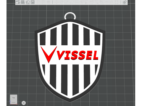J1 Vissel Kobe keychain badge color printable and renderable 3D printmodel